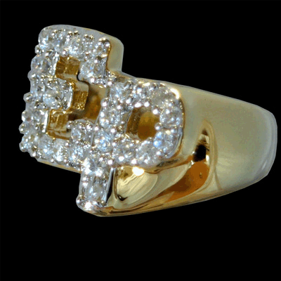 Elvis Initial EP Ring with Cubic Zirconia's